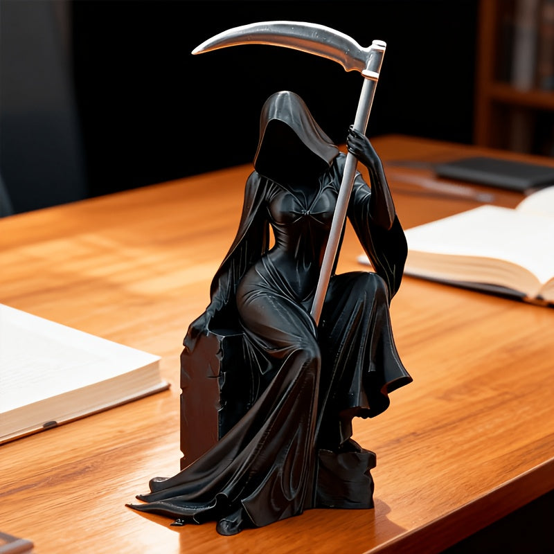 Tnessential Dark-themed Decorative Piece Featuring a Female Grim 3D Decor