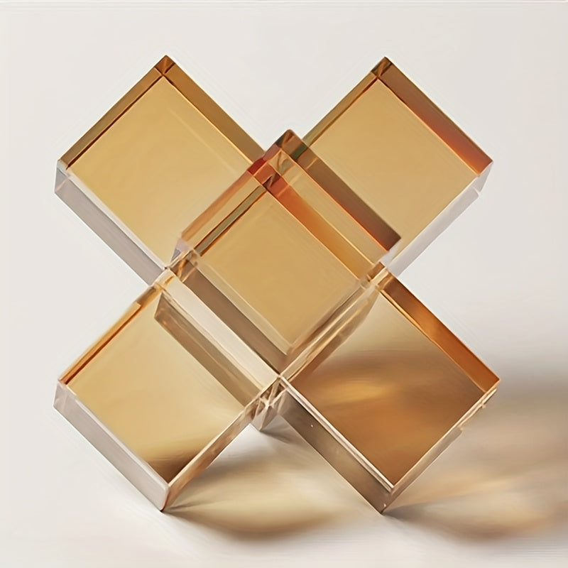 Tnessential Modern Minimalist Crystal Glass Geometric Statue 3D Decor