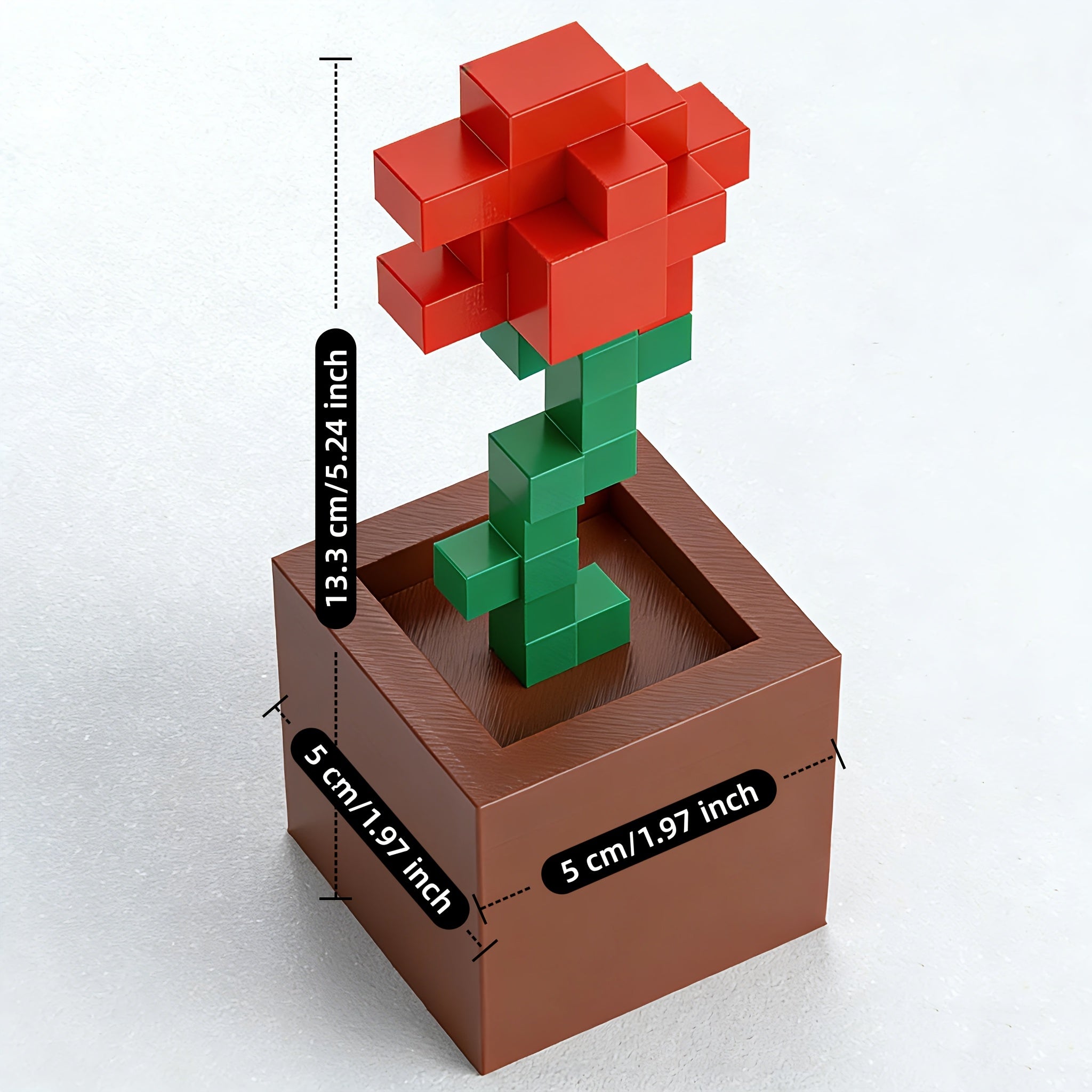 Tnessential Modular Assembly Rose Plant Pot PETG Material Non-fading 3D Decor