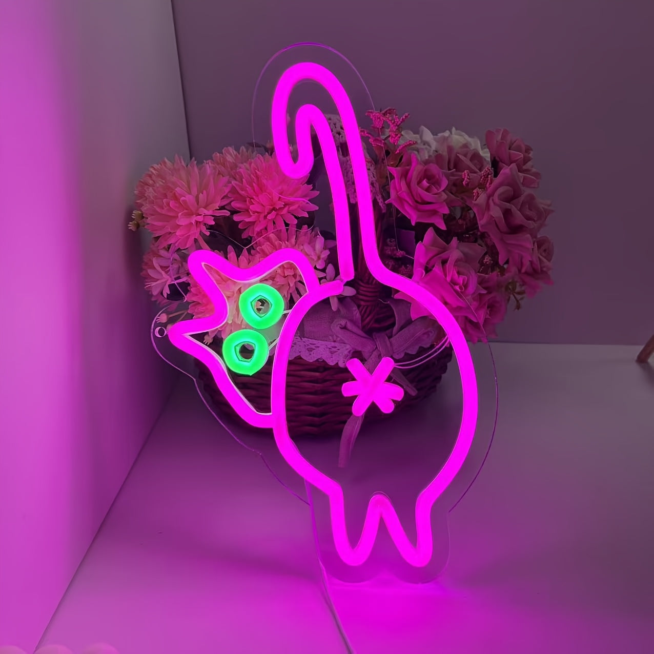 Tnessential Cat Butt Neon Sign Light for Wall Decor USB Powered Gaming 3D Decor
