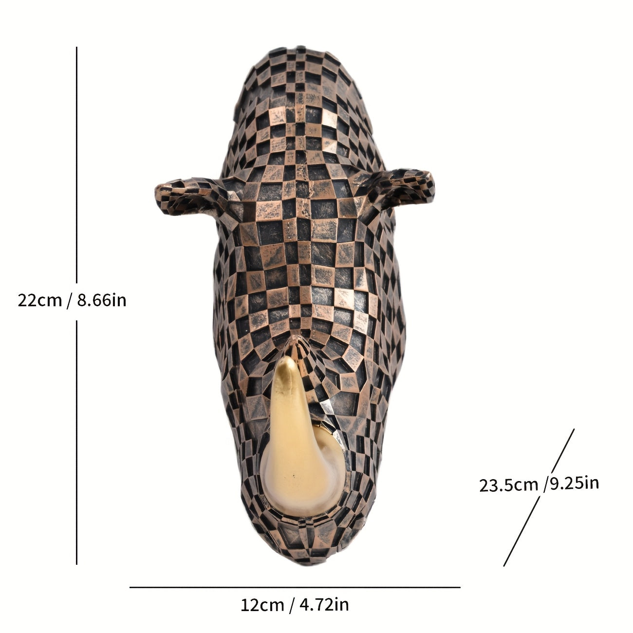 Tnessential 0cm High Mosaic Black and White Checkerboard Resin 3D Decor