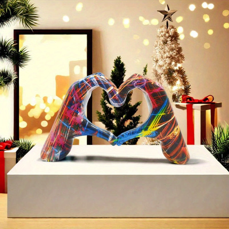 Tnessential Water Transfer Heart Gesture Ornament 3D Decor