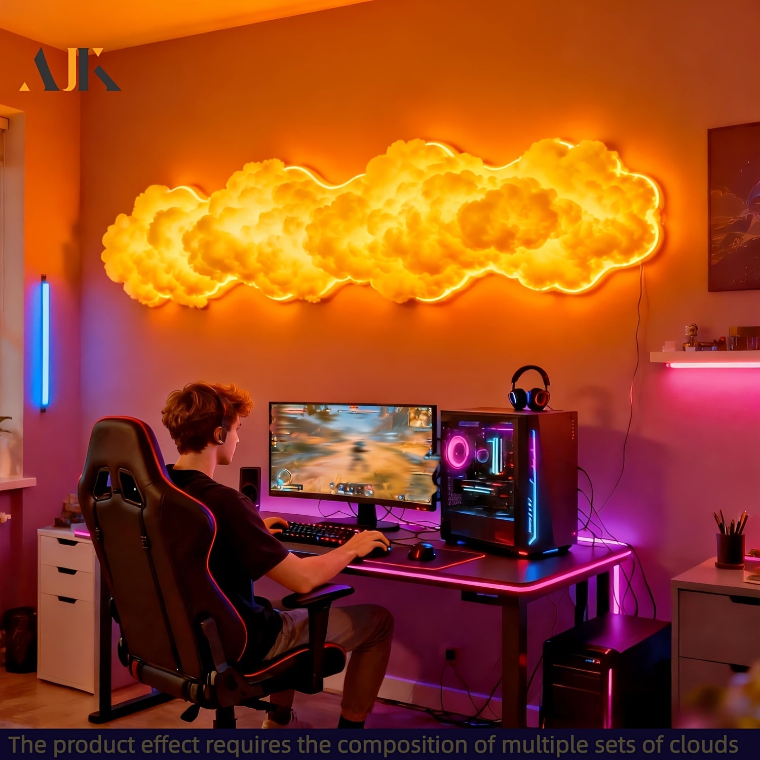Tnessential AJK LED 3D Cloud Lamp 3D Decor