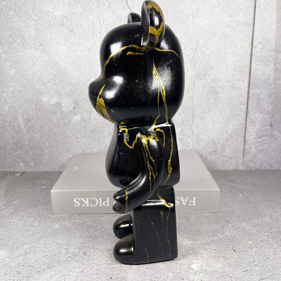 Tnessential 94cm Aesthetic Cute Bear Figure Marbling Resin Bear 3D Decor