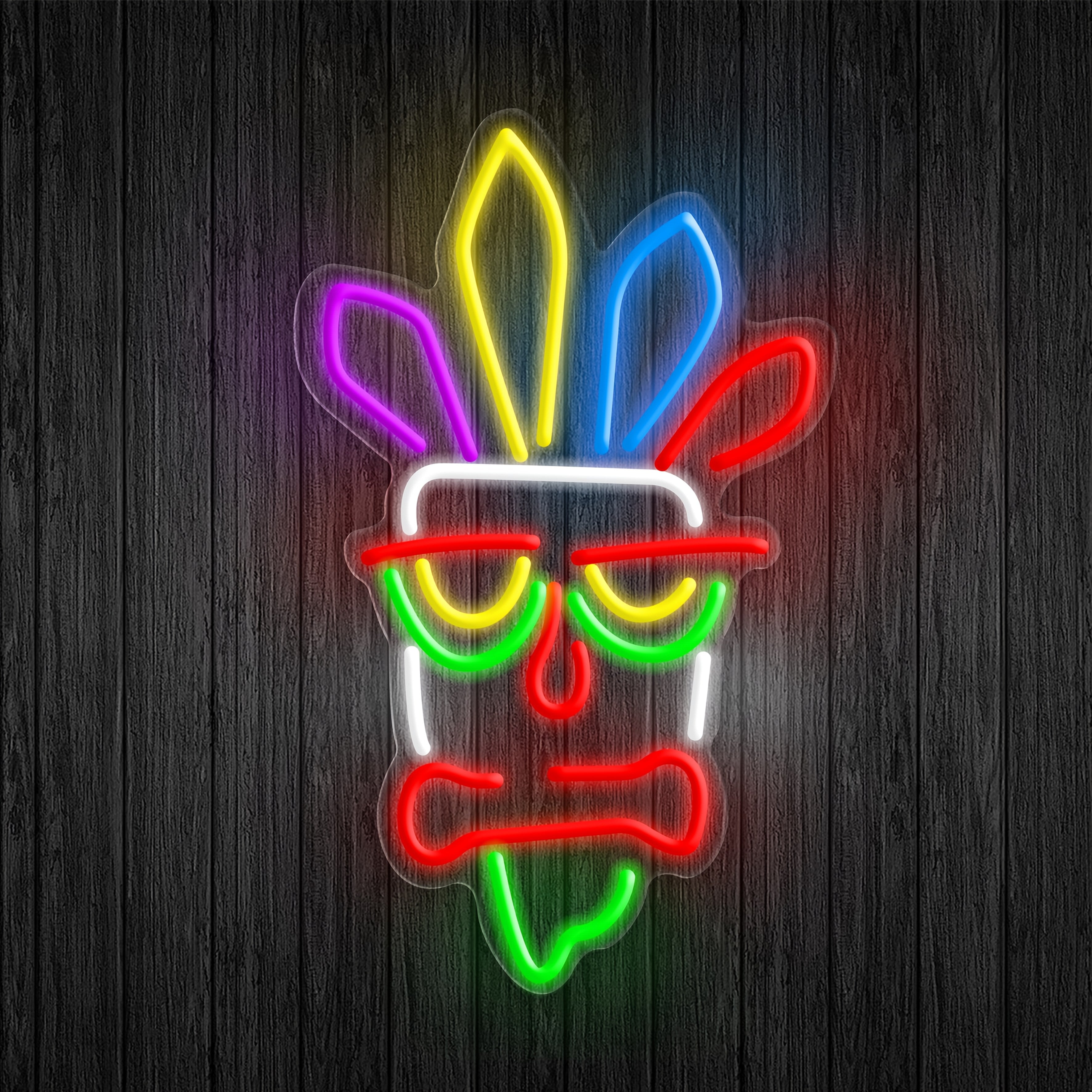 Tnessential Vibrant Tiki Mask Powered by USB with Ten Levels of 3D Decor