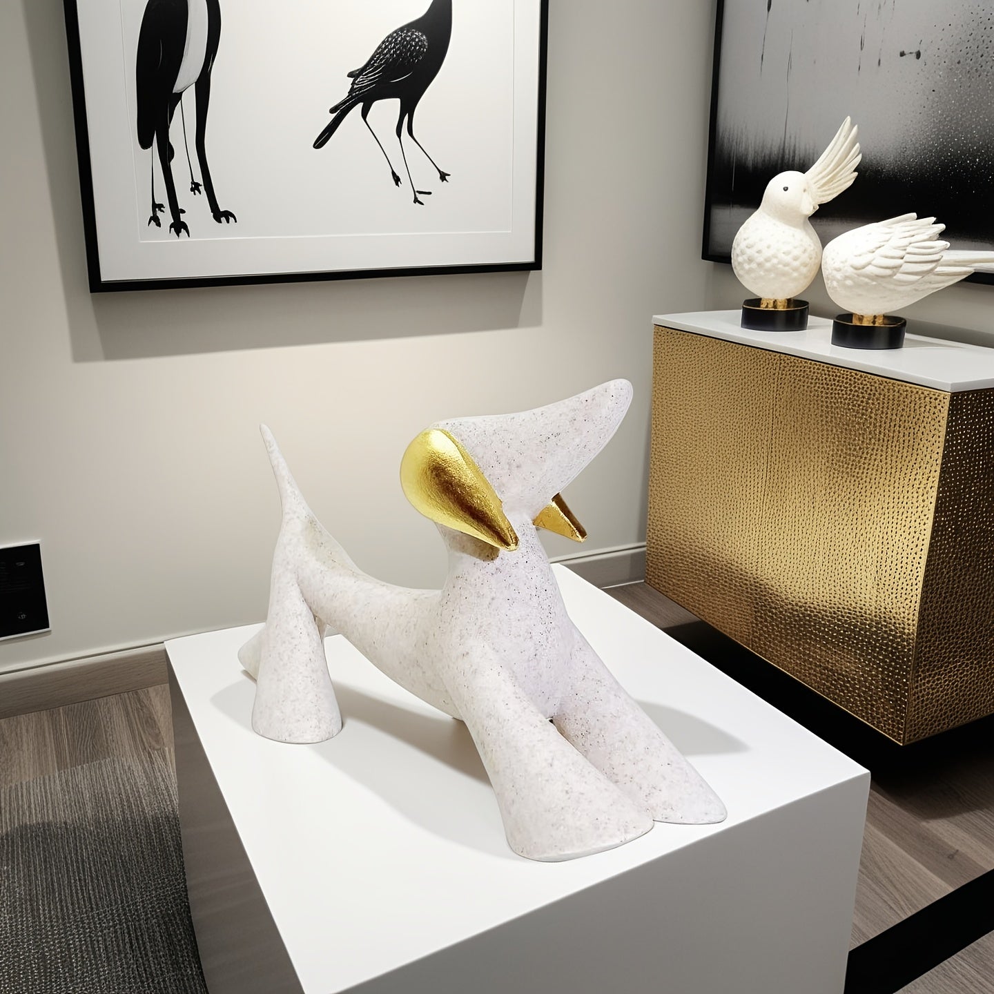 Tnessential Abstract and Elegant Dachshund Statue 3D Decor