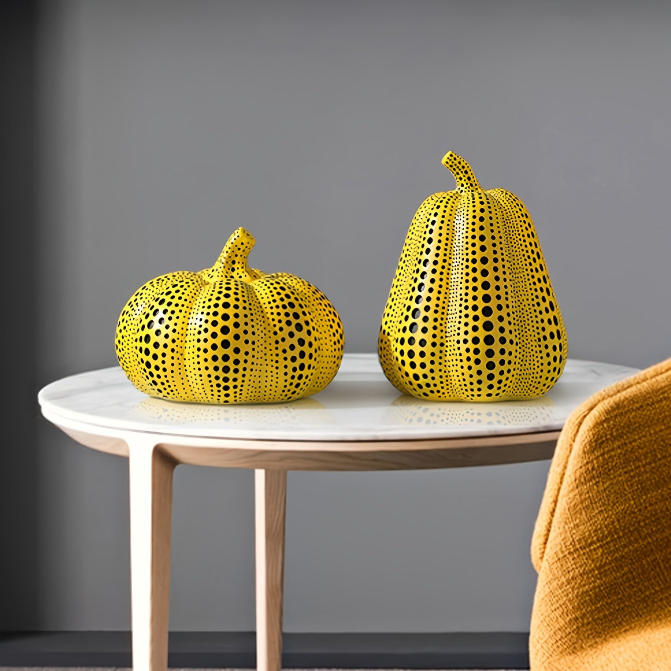 Tnessential Modern Halloween Resin Pumpkin Sculpture 3D Decor