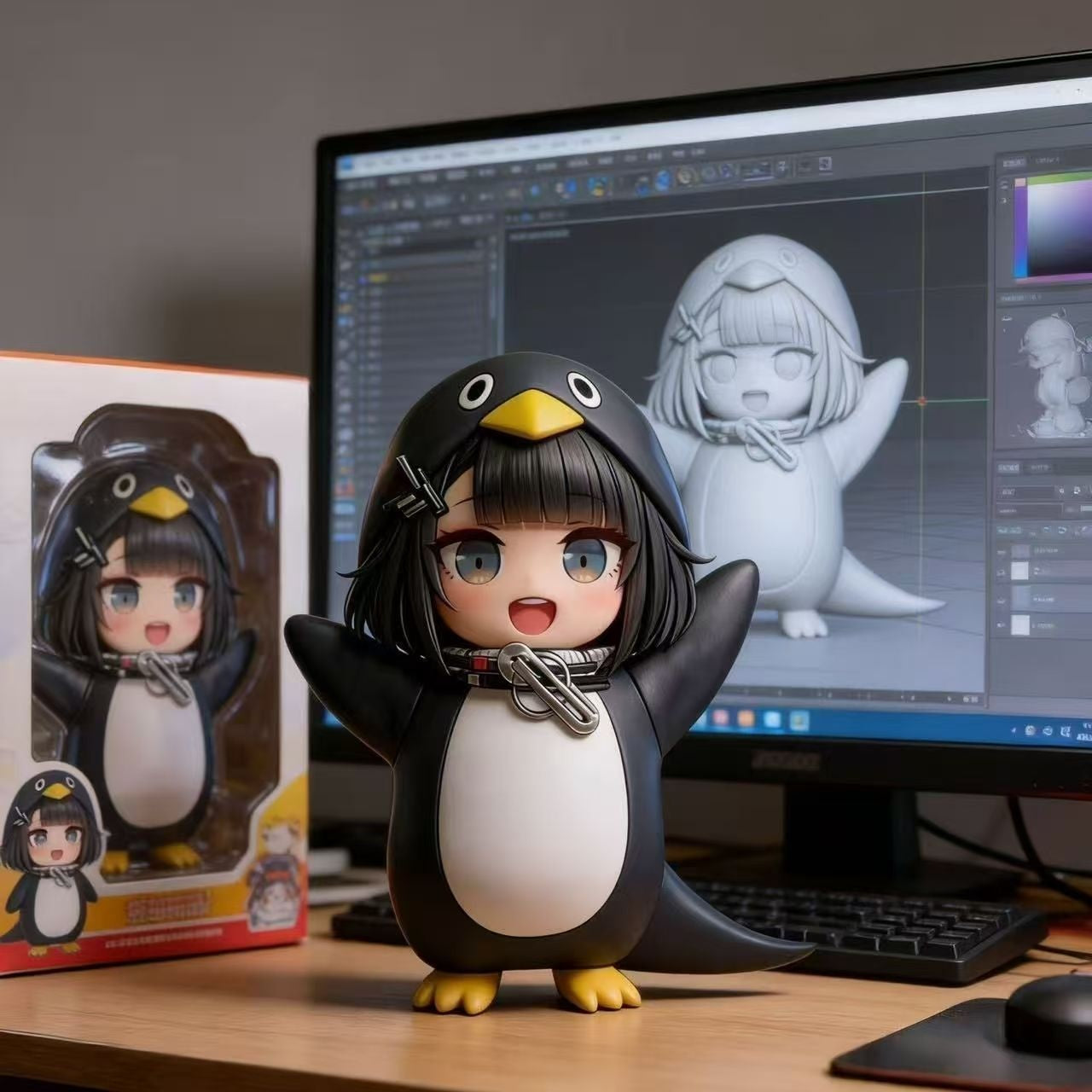 Tnessential Guguga Gagaga Anime Character Statue Figure Model Car 3D Decor