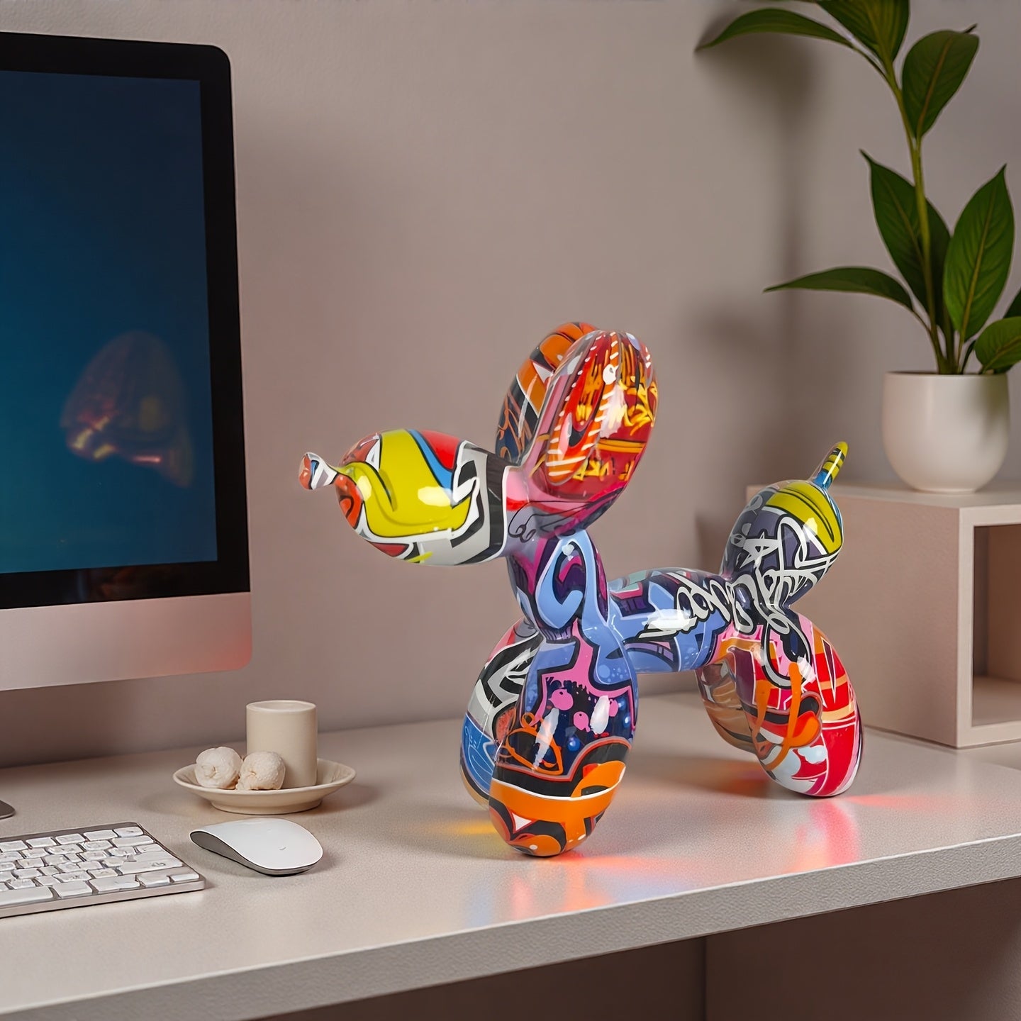 Tnessential Balloon Dog Sculpture Statue 3D Decor