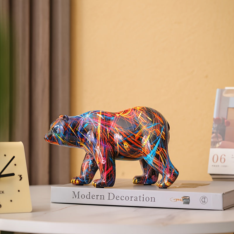 Tnessential Stylish Graffiti Bear Sculpture 3D Decor