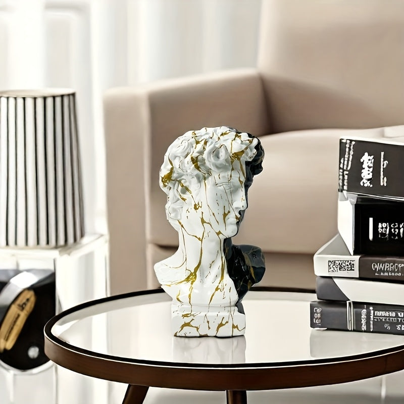Tnessential Black Golden Greek Michelangelo David Statue 3D Decor
