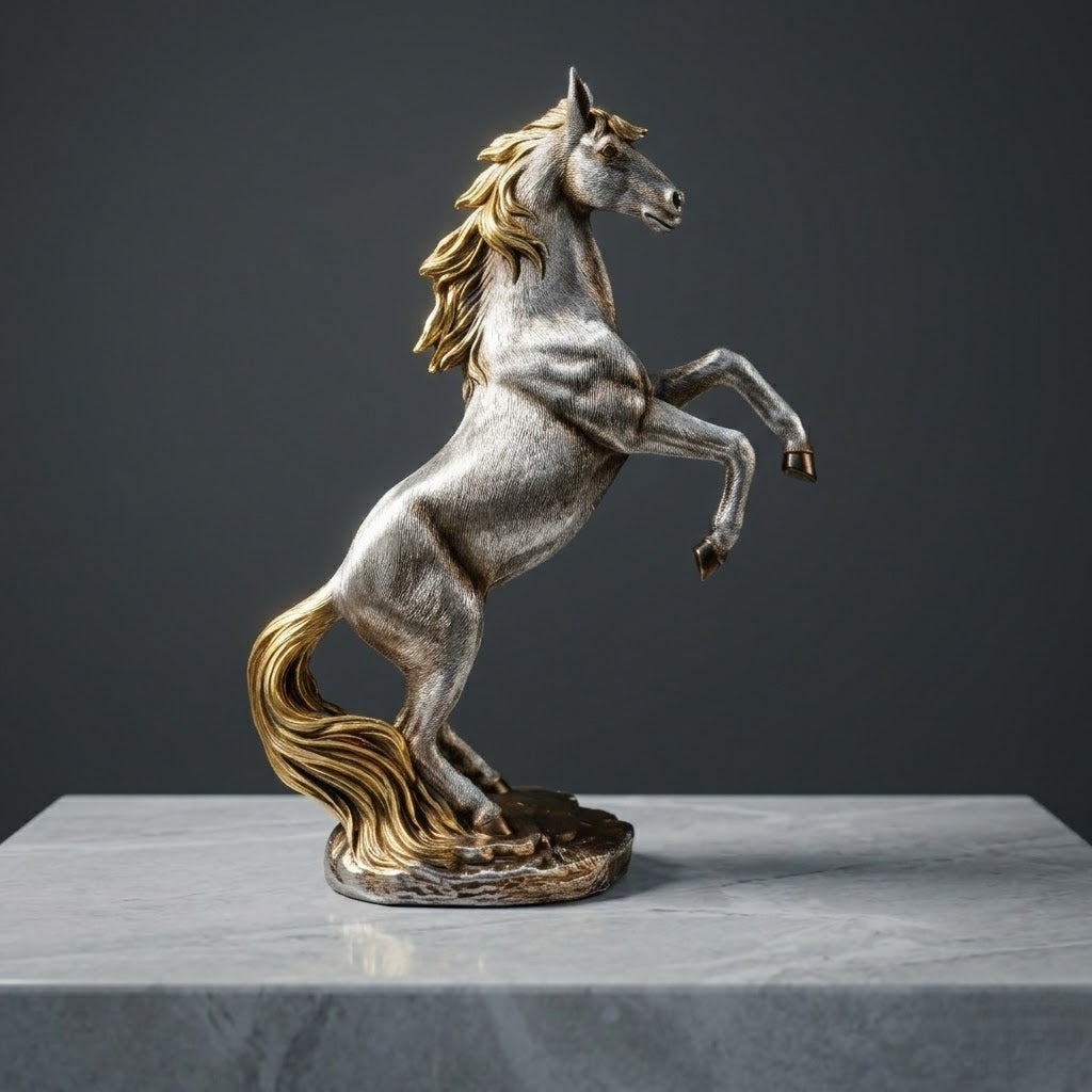 Tnessential Elegant Soaring Stallion Statue 3D Decor