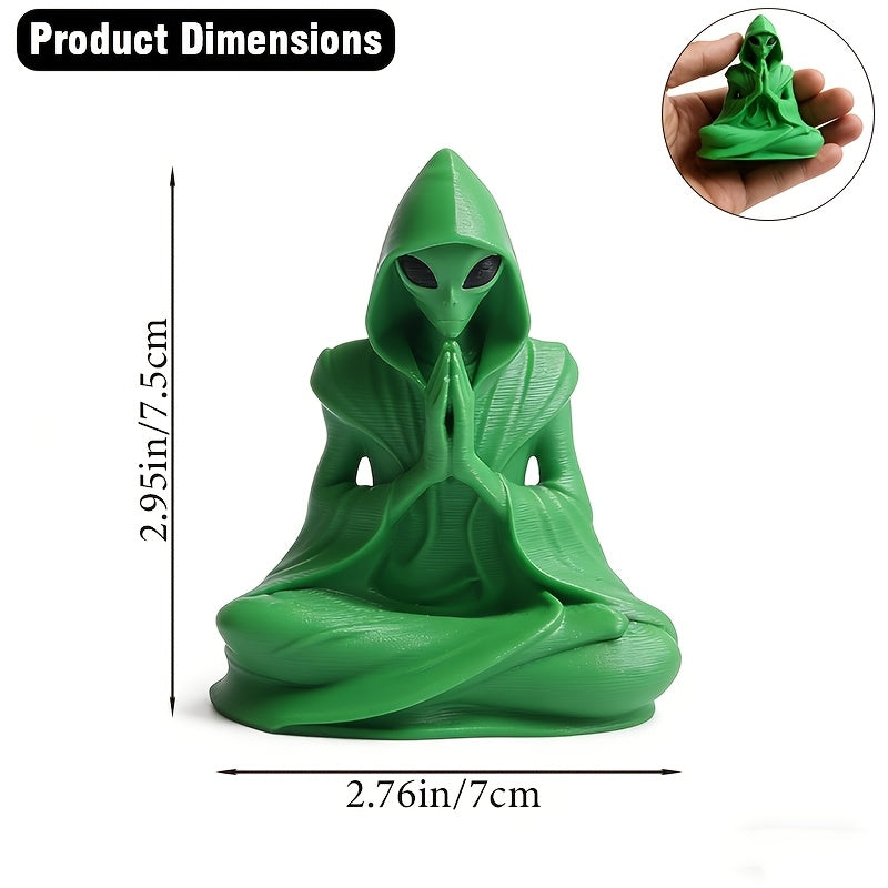 Tnessential Printed Meditating Alien Figurine 3D Decor