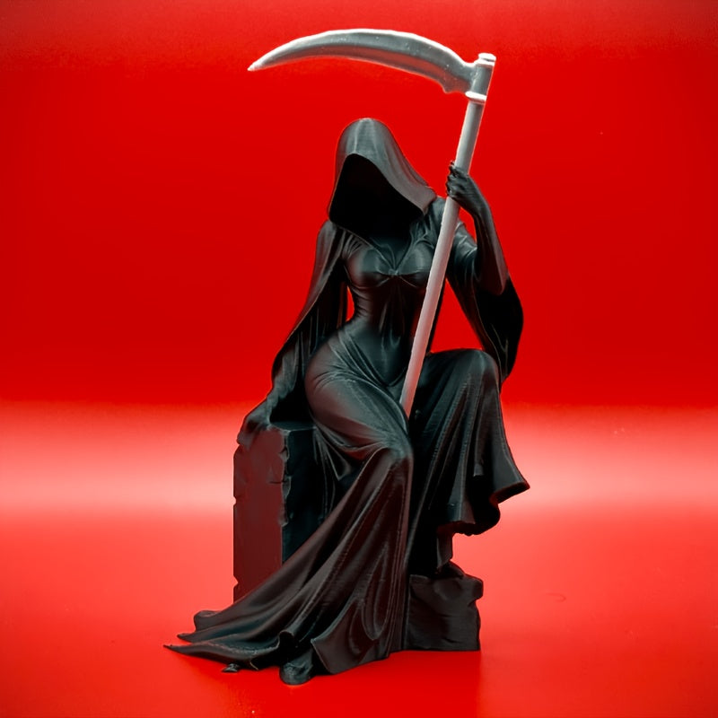 Tnessential Dark-themed Decorative Piece Featuring a Female Grim 3D Decor
