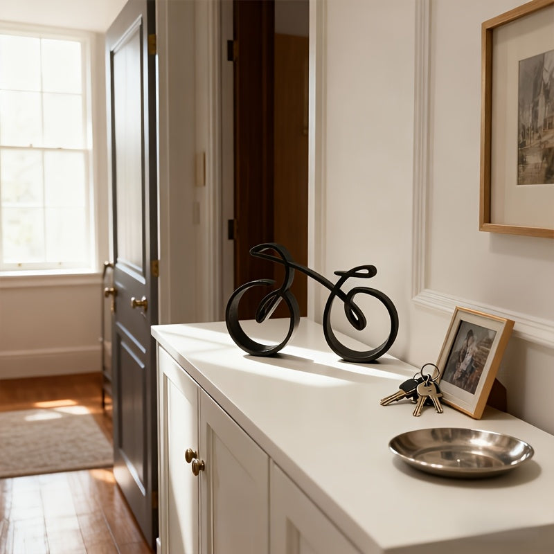 Tnessential Minimalist Bicycle Sculpture Wire Frame Style 3D Decor
