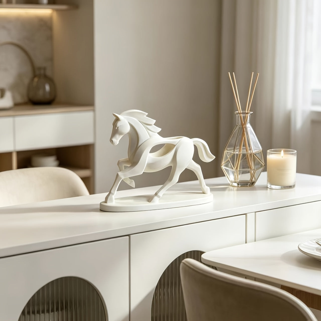 Tnessential Abstract Elegant Horse Sculpture 3D Decor