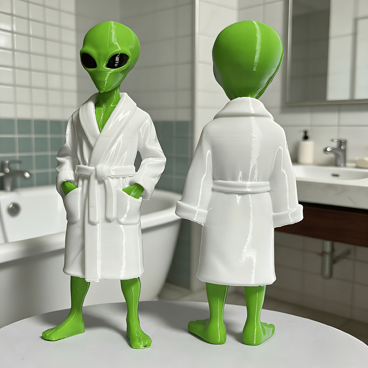 Tnessential Alien Decor Ornament Wearing Robe 3D Decor