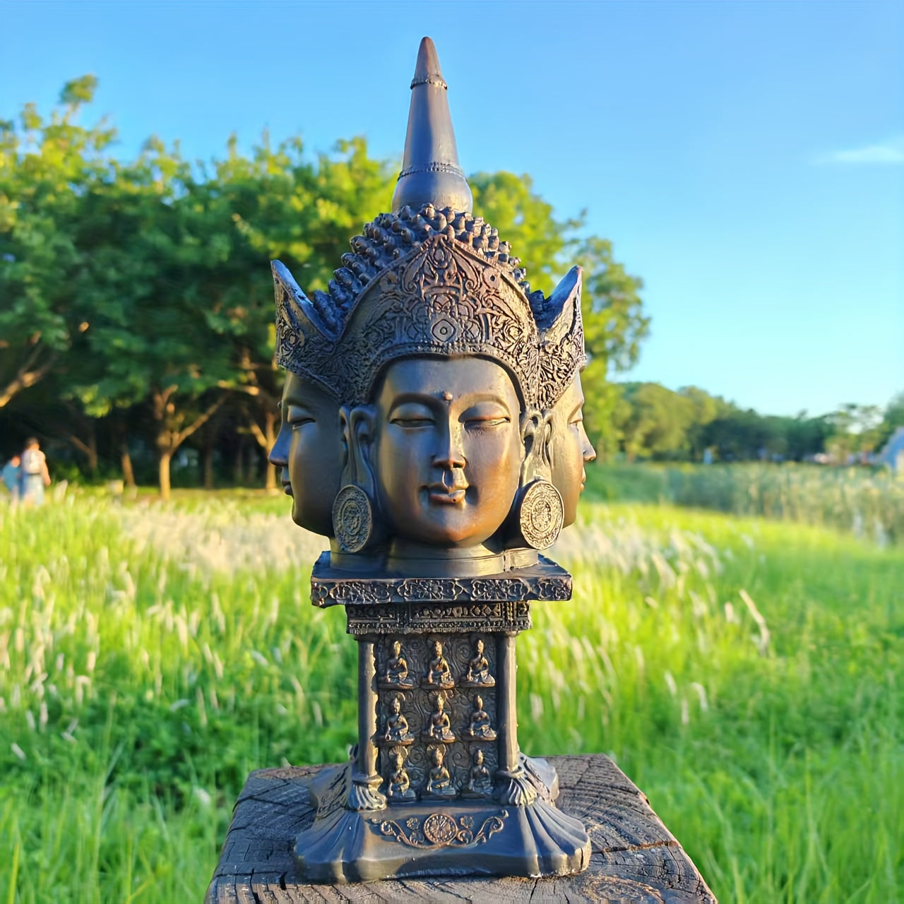 Tnessential Vintage 3D Four-faced Buddha Statue 3D Decor