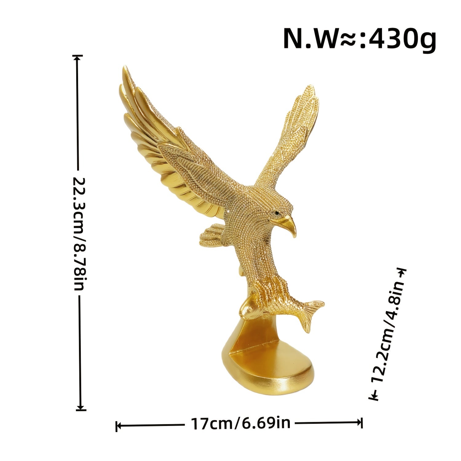 Tnessential Creative and Shiny Resin Craft Statue of a Fish-catching 3D Decor
