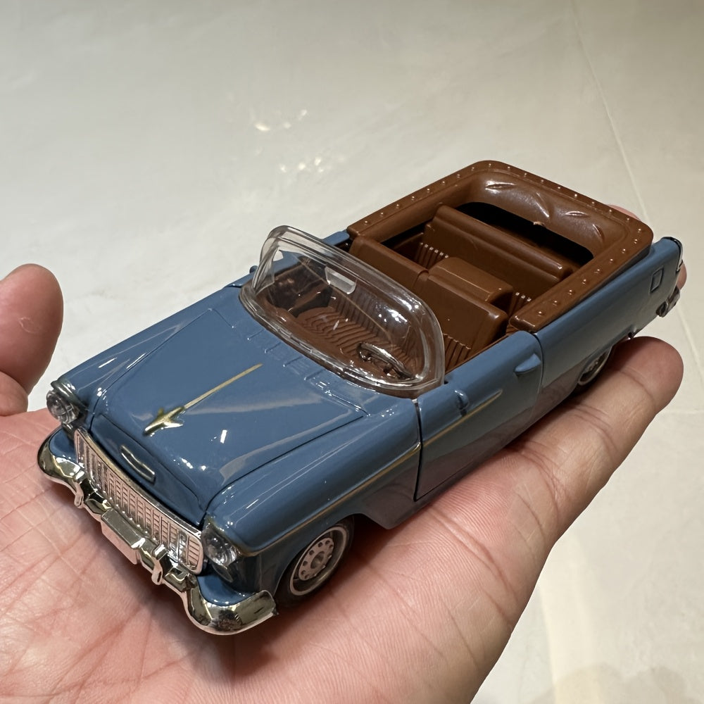 Tnessential Vintage Convertible Car Model with Brown Interior 3D Decor