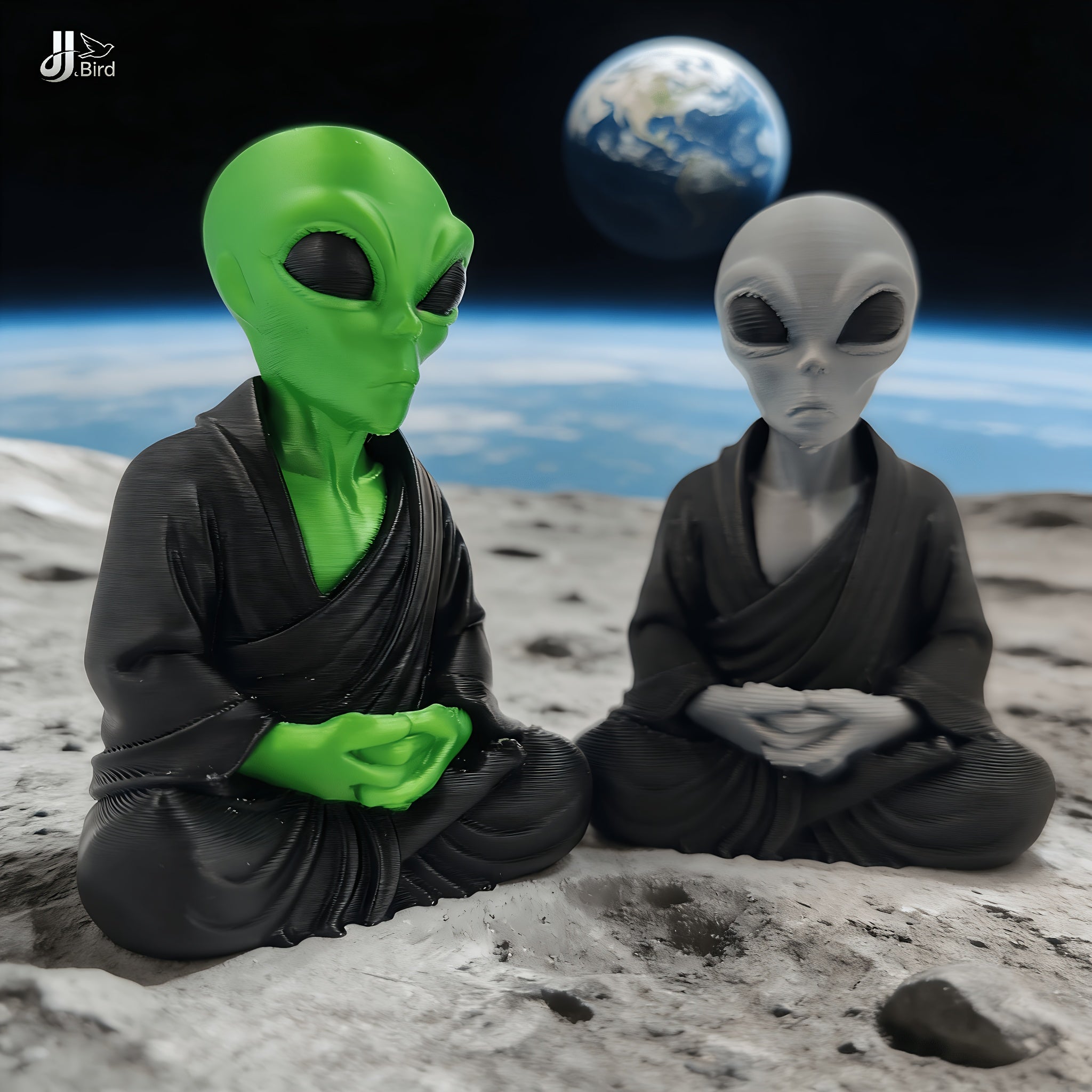 Tnessential Creative Meditating Alien Decorative Ornament 3D Decor