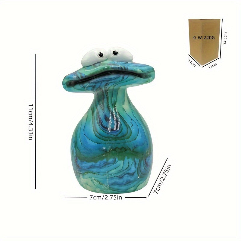 Tnessential An Adorable and Vibrant Resin Frog Decoration for Your Desk 3D Decor