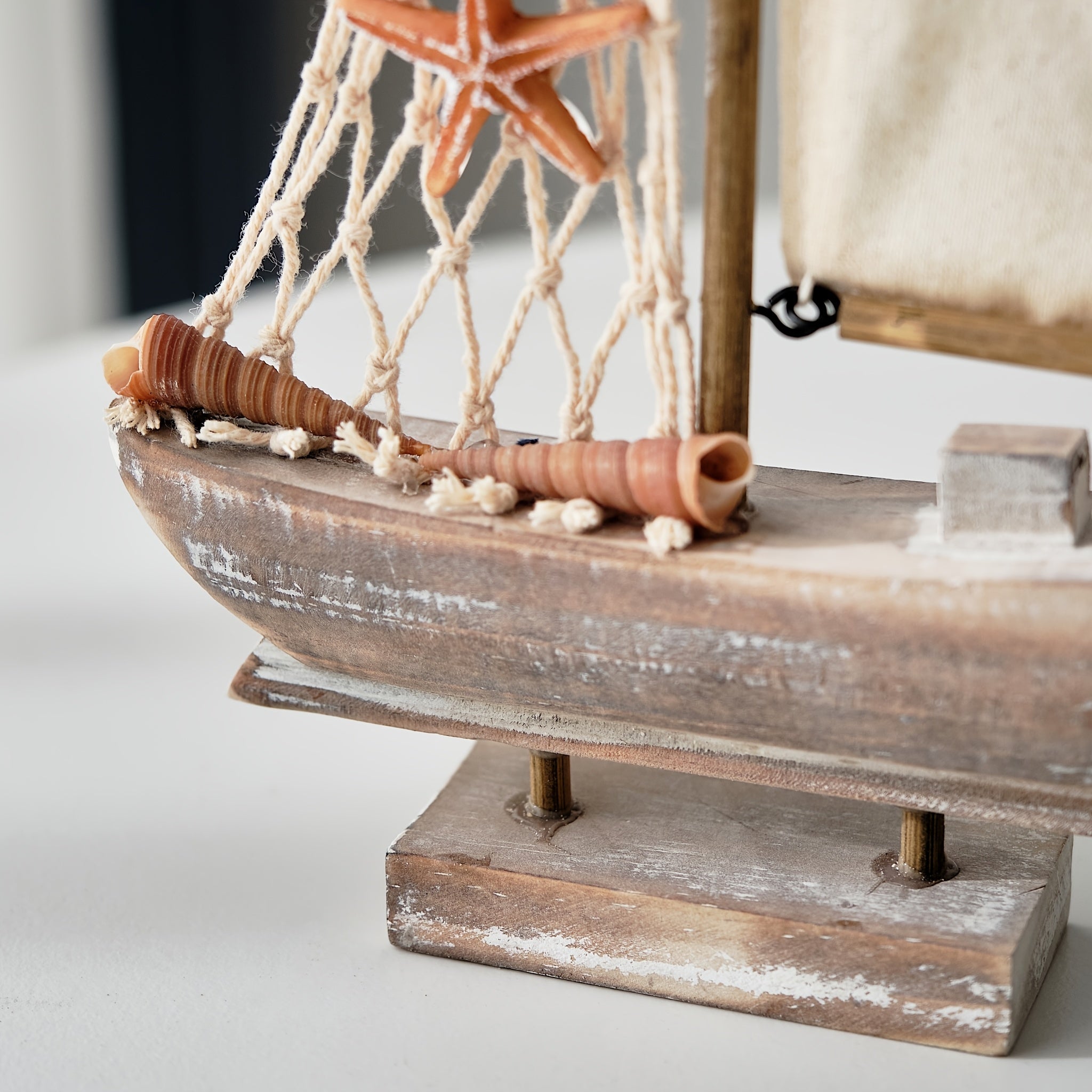 Tnessential Wooden Sailboat and Mediterranean Fishing Boat Model 3D Decor