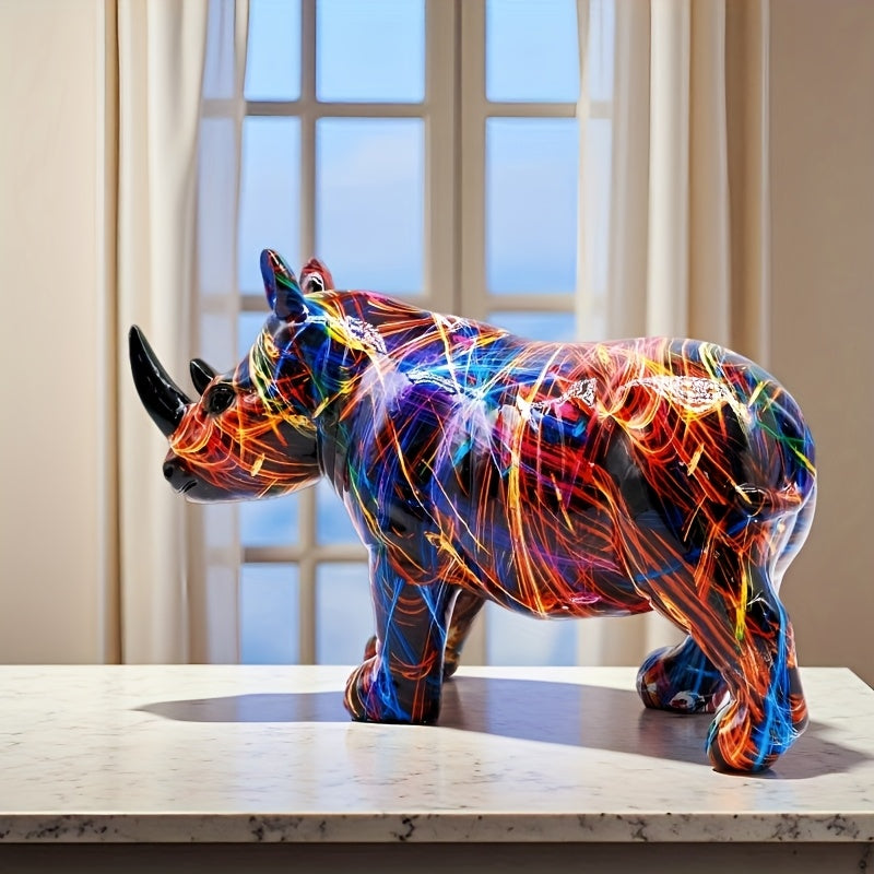 Tnessential Colorful Animal Rhinoceros Ation 3D Decor