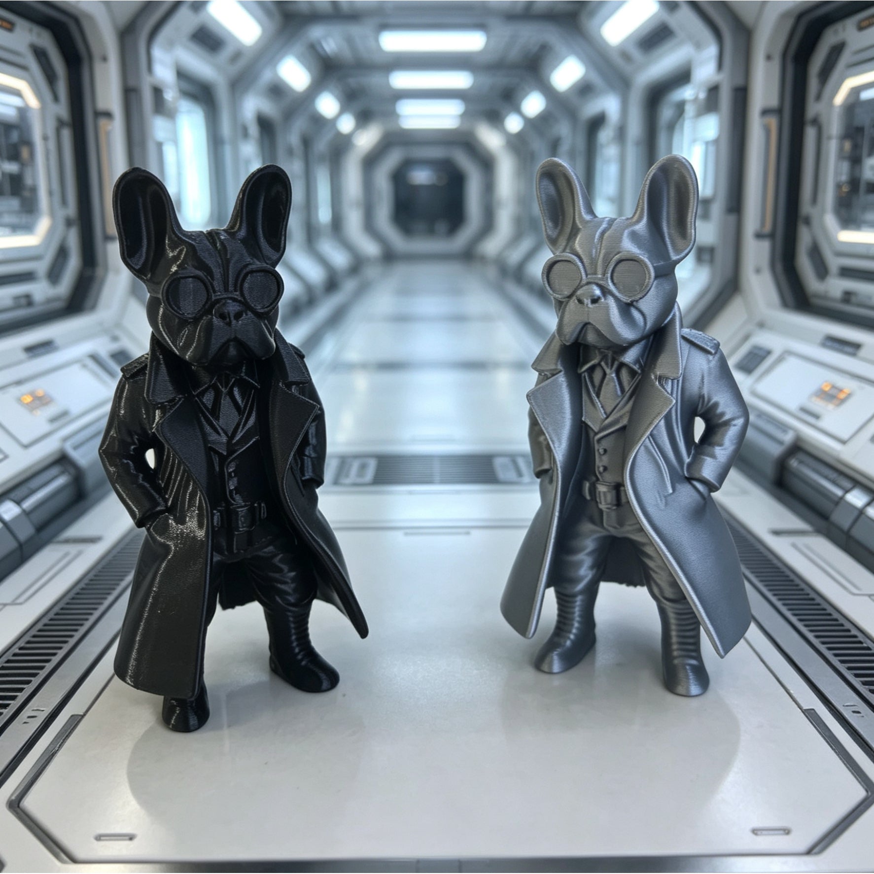 Tnessential Printed French Bulldog Figurines 3D Decor