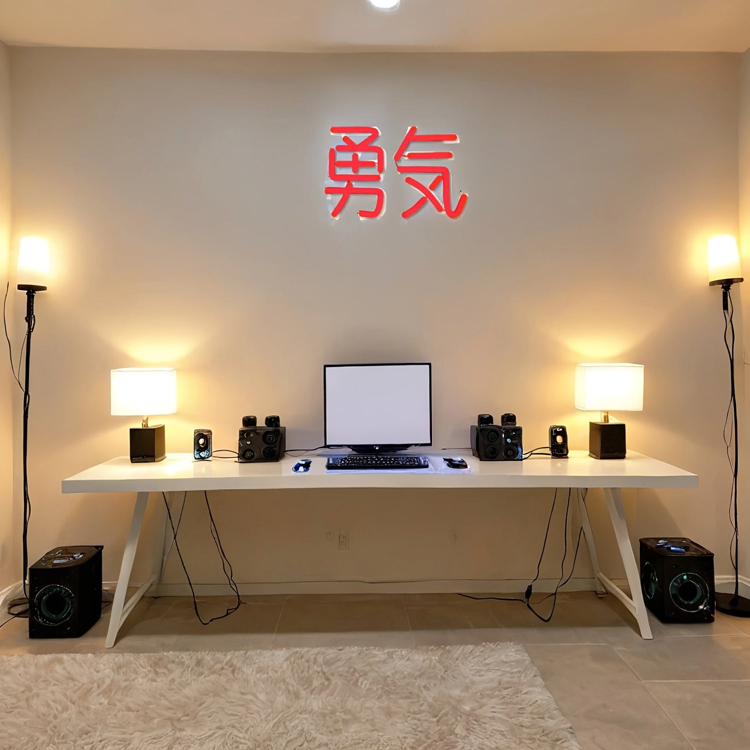 Tnessential Japanese YU KI Courage Neon Signs Cute Wall Decor 3D Decor