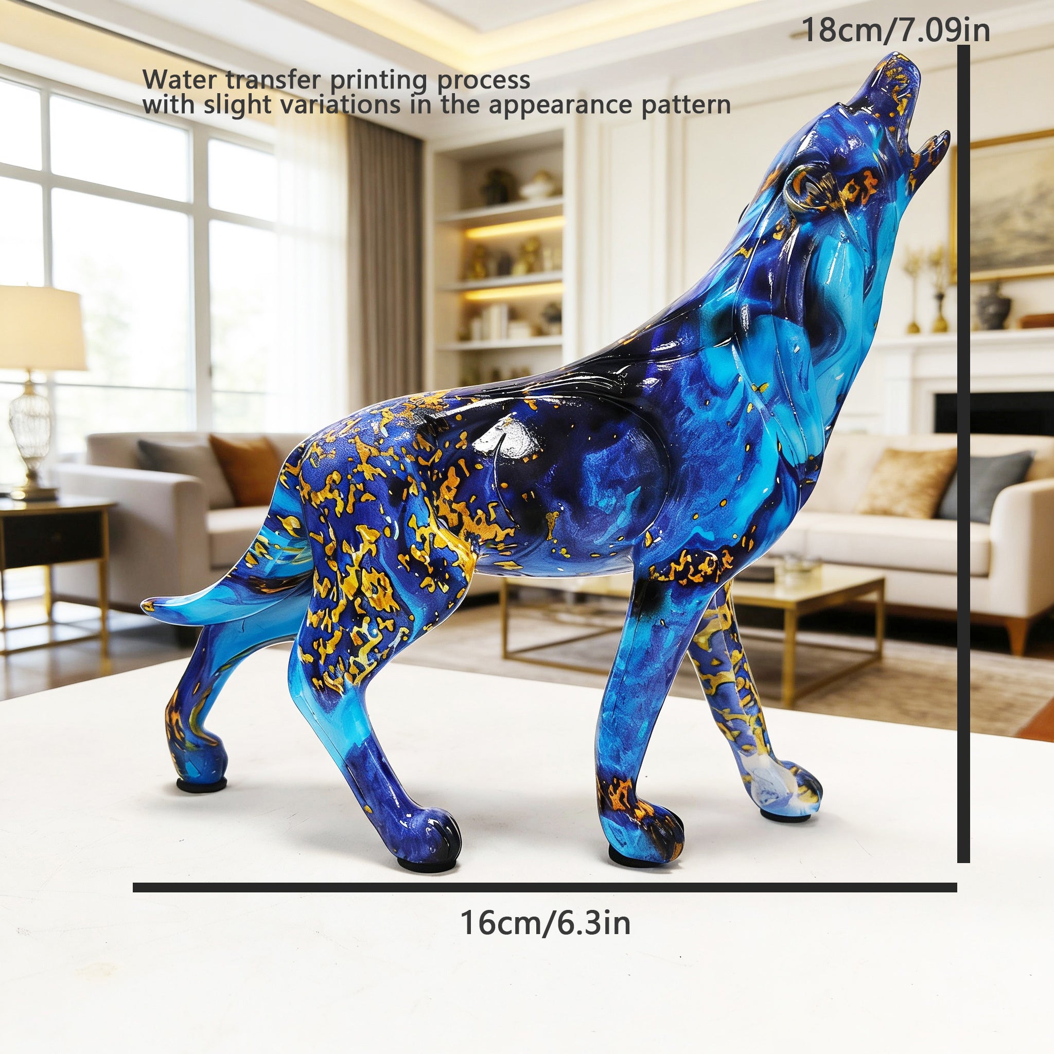Tnessential Large Size Wolf Statue Ornament 3D Decor