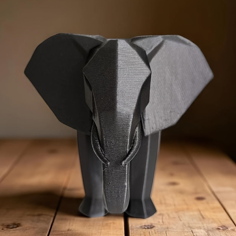 Tnessential Printed Modern Minimalist Style Low-poly Elephant 3D Decor