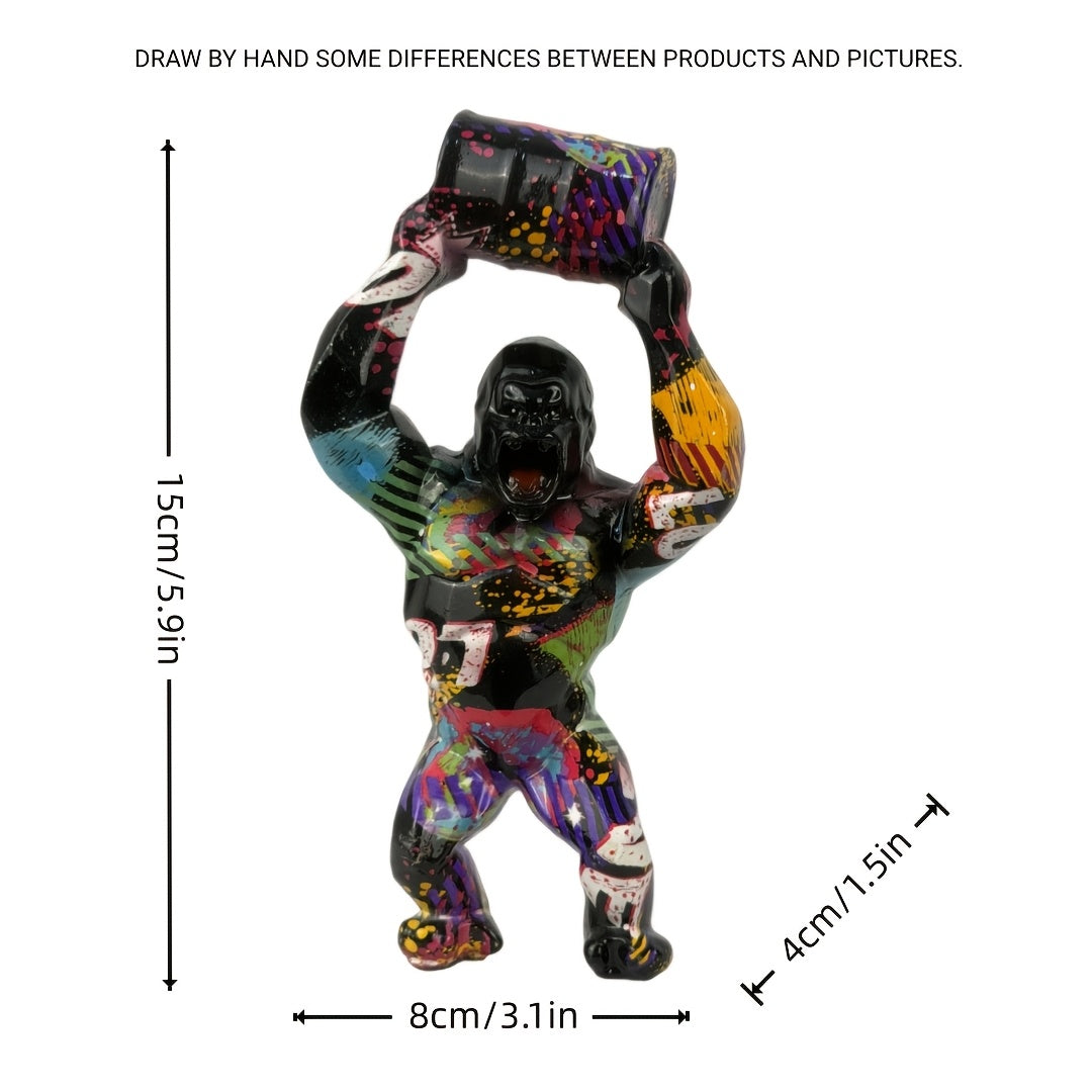 Tnessential Graffiti Number Gorilla Trendy Figurine 3D Decor
