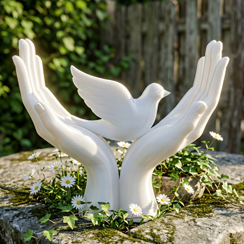 Tnessential Elegant Minimalist Hand-held Dove Flying Bird Sculpture 3D Decor