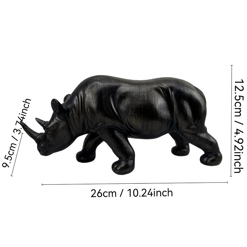Tnessential Rustic Farmhouse Style Rhino Statue 3D Decor