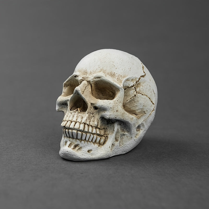 Tnessential Halloween Gothic Skull Sculpture Hand-painted Resin Decor 3D Decor