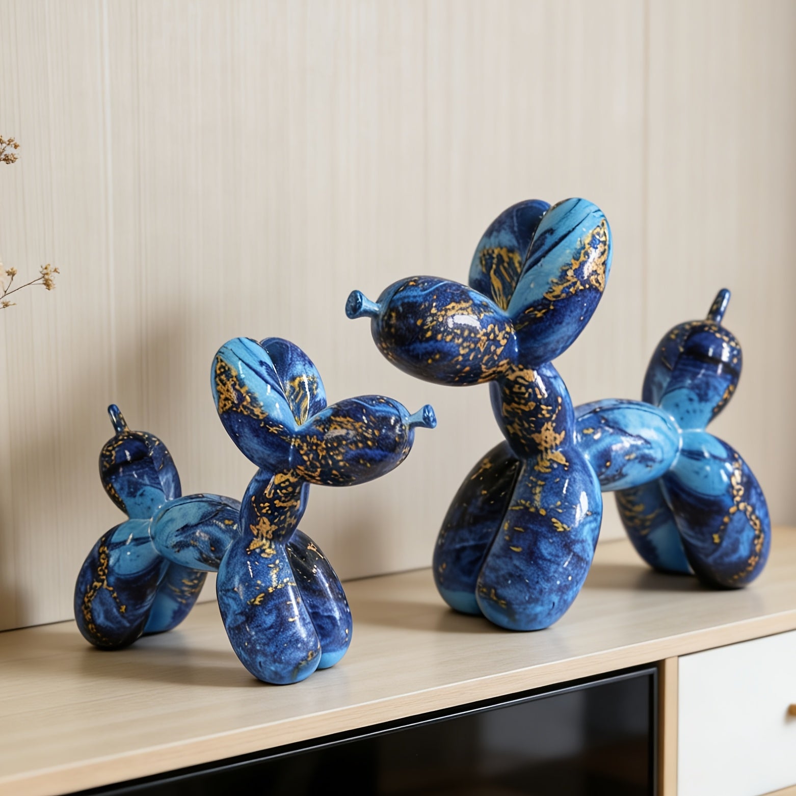 Tnessential Starry Blue Balloon Dog Figurine 3D Decor