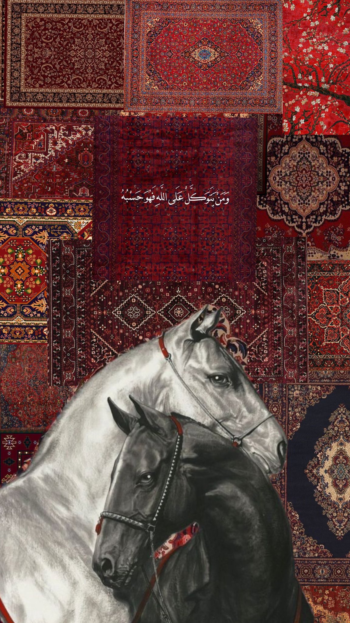 ARABIAN HORSES PERSIAN RUG AESTHETIC CANVAS POSTER