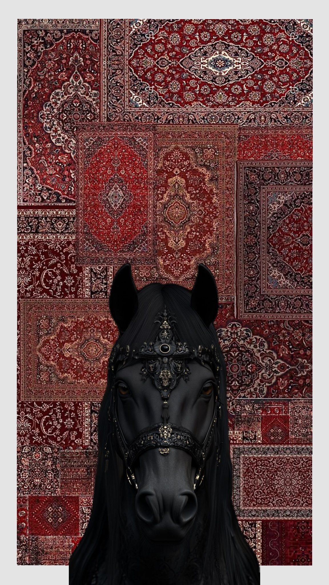 MAJESTIC STALLION PERSIAN AESTHETIC CANVAS POSTER