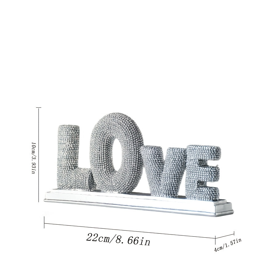 Tnessential Silver Stylish Bear-shaped Piece with the Word LOVE 3D Decor