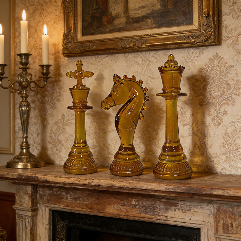 Tnessential Elegant Resin Chess Piece Figurines 3D Decor