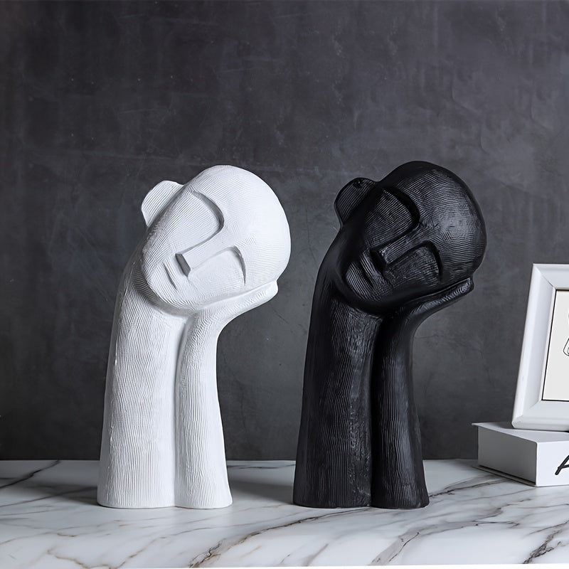 Tnessential Black and White Tilted Head and Chin Portrait Figure 3D Decor