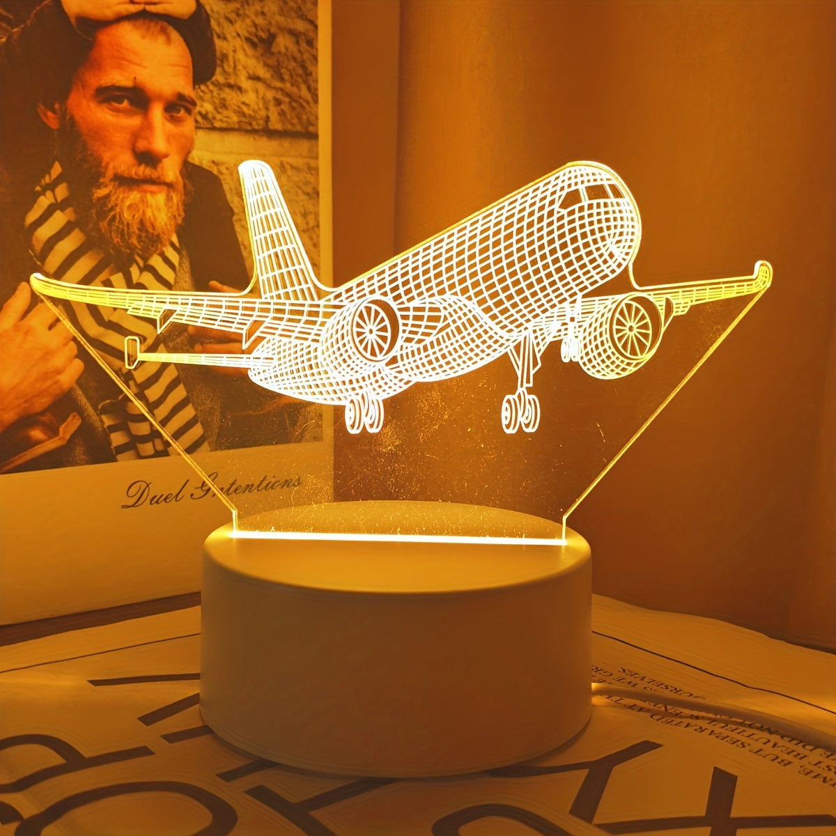 Tnessential Creative Airplane 3D Night Light with Switch Button Control 3D Decor
