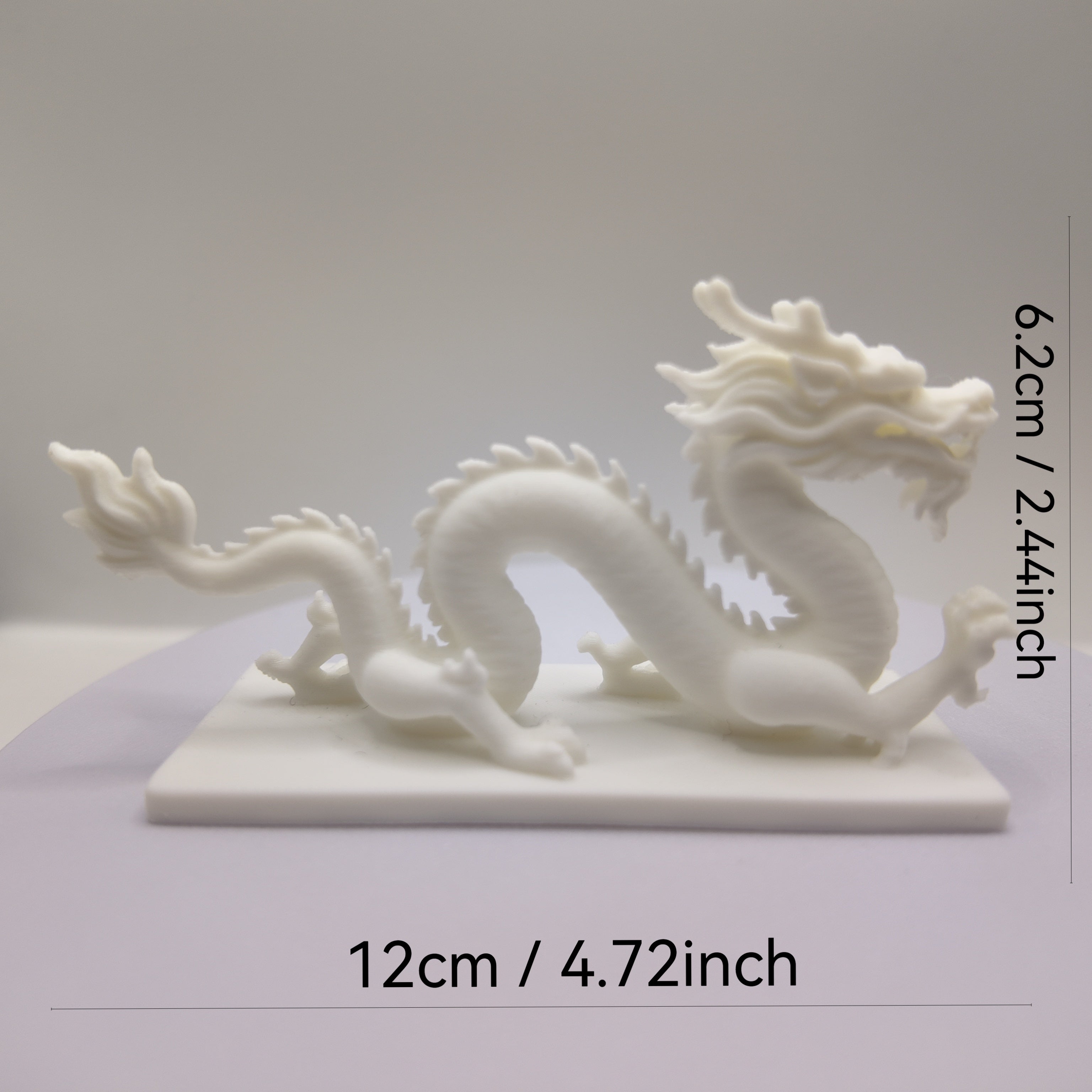 Tnessential Modern Matte White Dragon Sculpture Statue 3D Decor