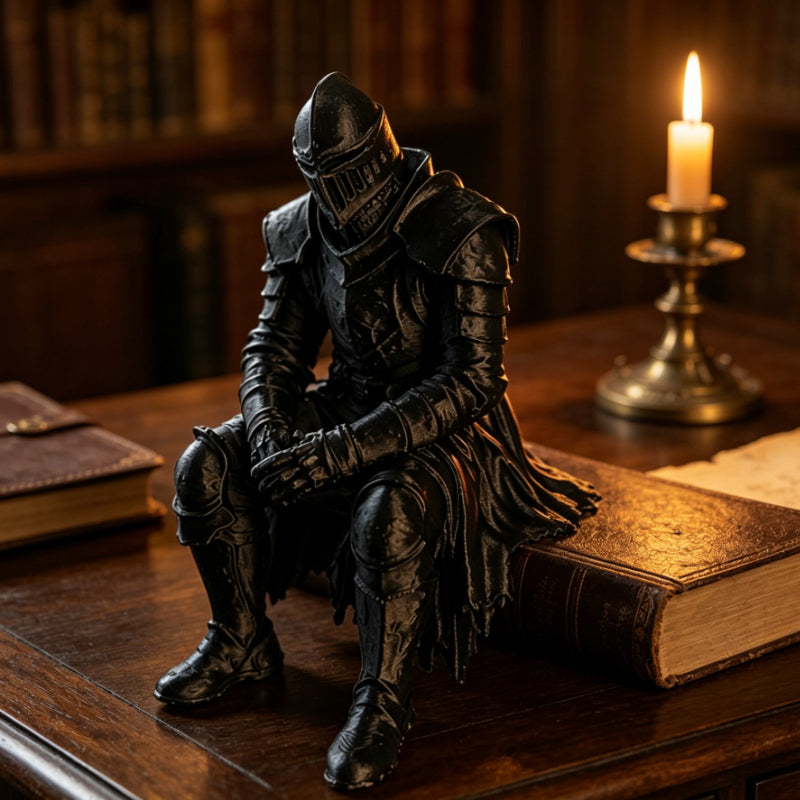 Tnessential Dark Gothic Knight Figurine 3D Decor
