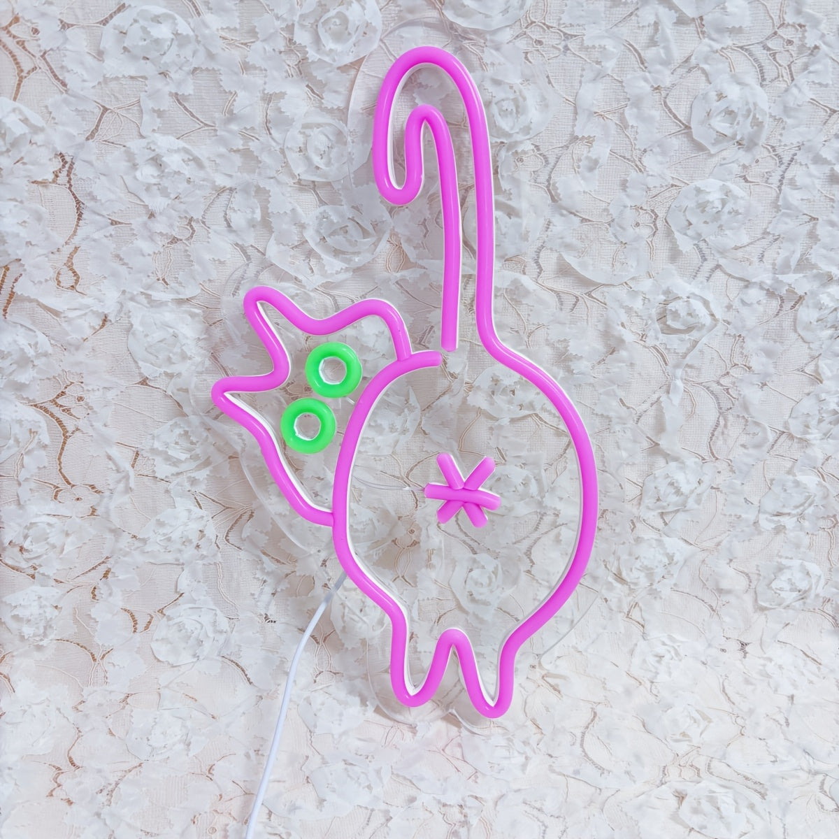 Tnessential Cat Butt Neon Sign Light for Wall Decor USB Powered Gaming 3D Decor