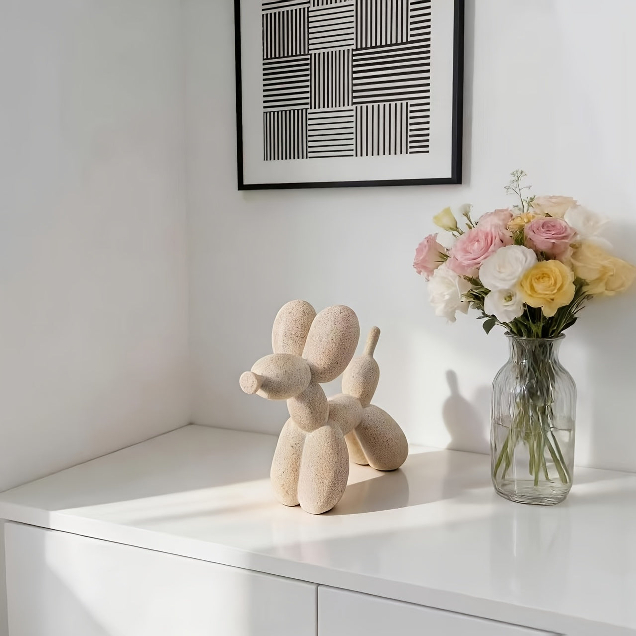Tnessential Sand-textured Balloon Dog Decoration Ornament 3D Decor