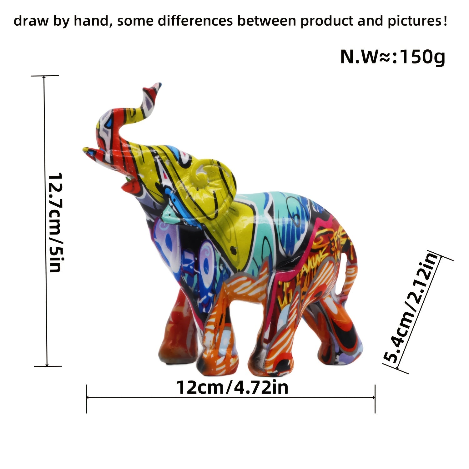 Tnessential Elephant Ornament Resin Wealth Guardian Entrance Office 3D Decor