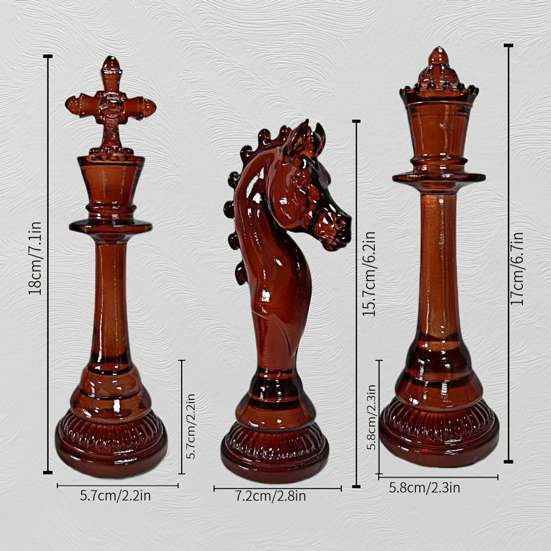 Tnessential Elegant Resin Chess Piece Figurines 3D Decor