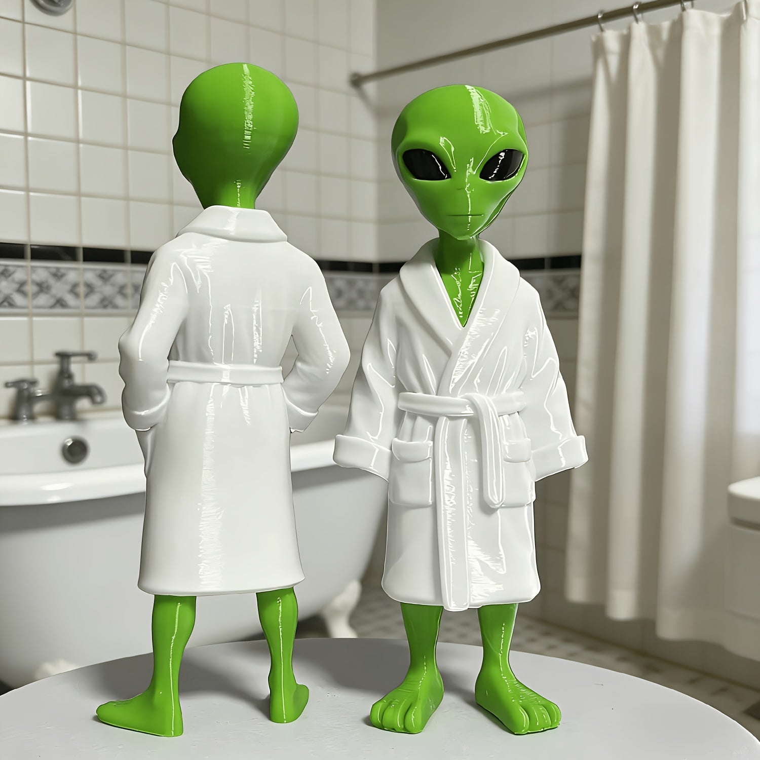 Tnessential Alien Decor Ornament Wearing Robe 3D Decor
